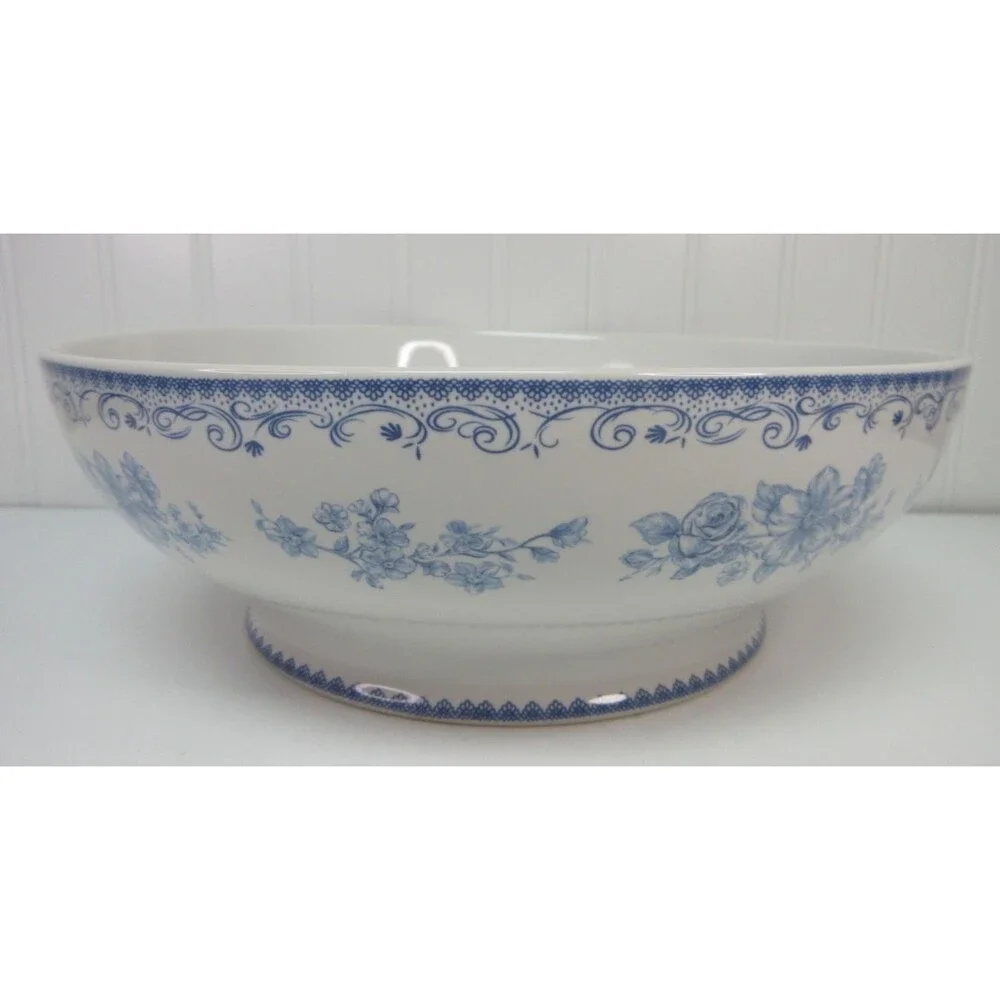 Pioneer Woman  Serving Bowl Agatha Blue White 11